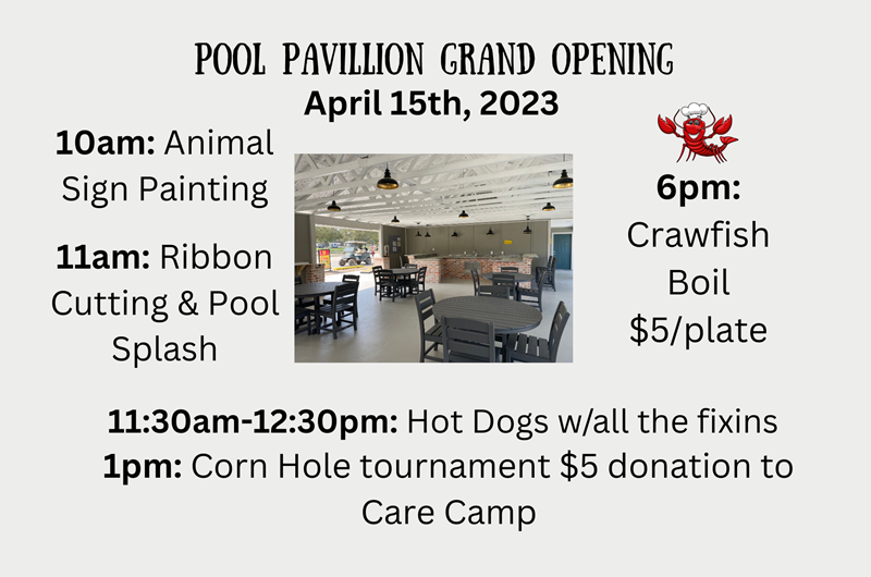 Pool Pavilion Grand Opening Event at the Hattiesburg / Okatoma River