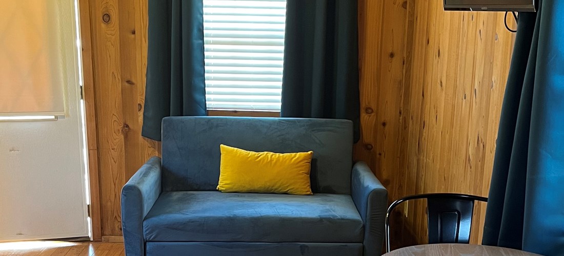 Our studio cabins have pull-out sofas.