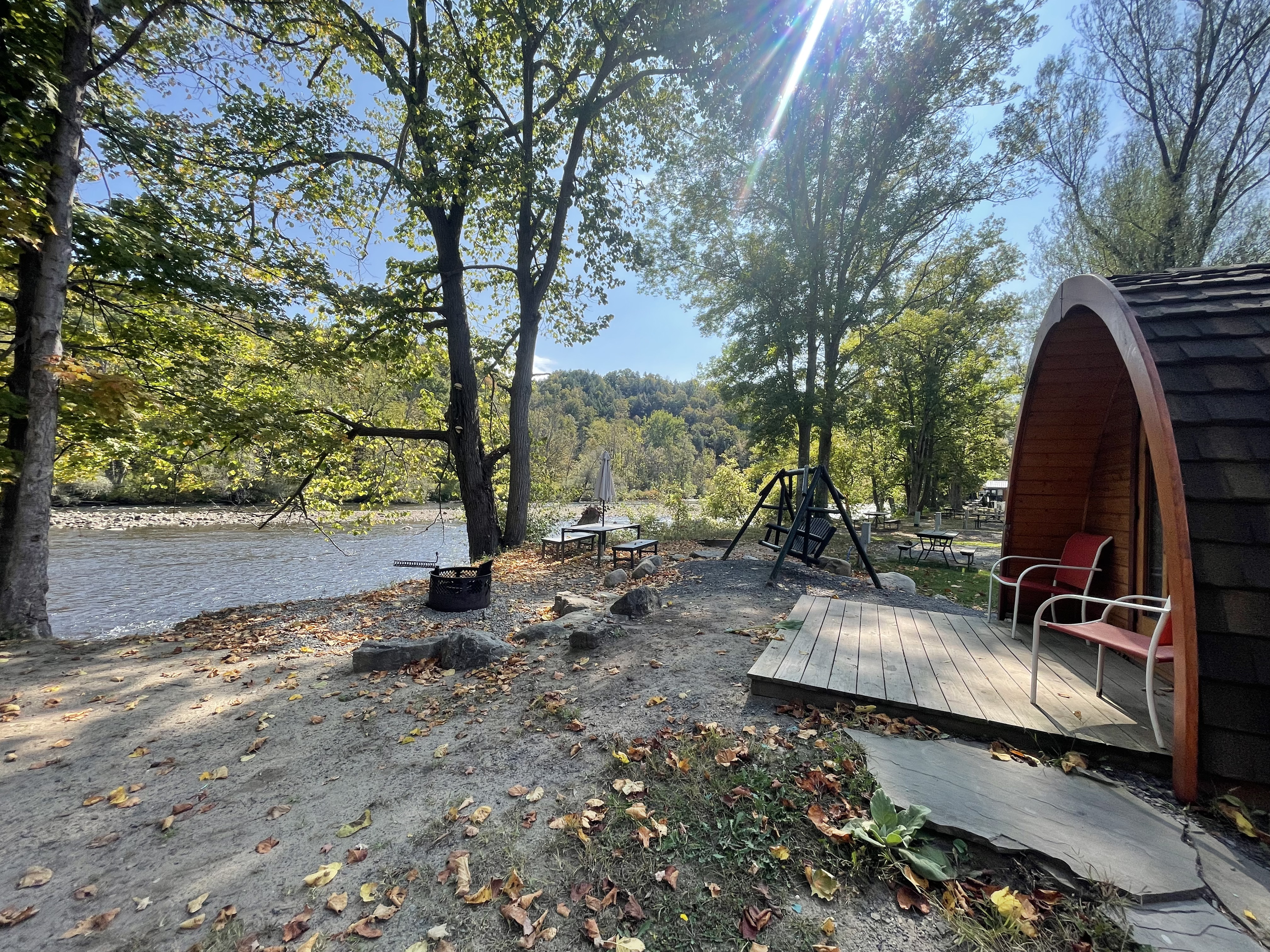 View from the Creekside Glamping Pods