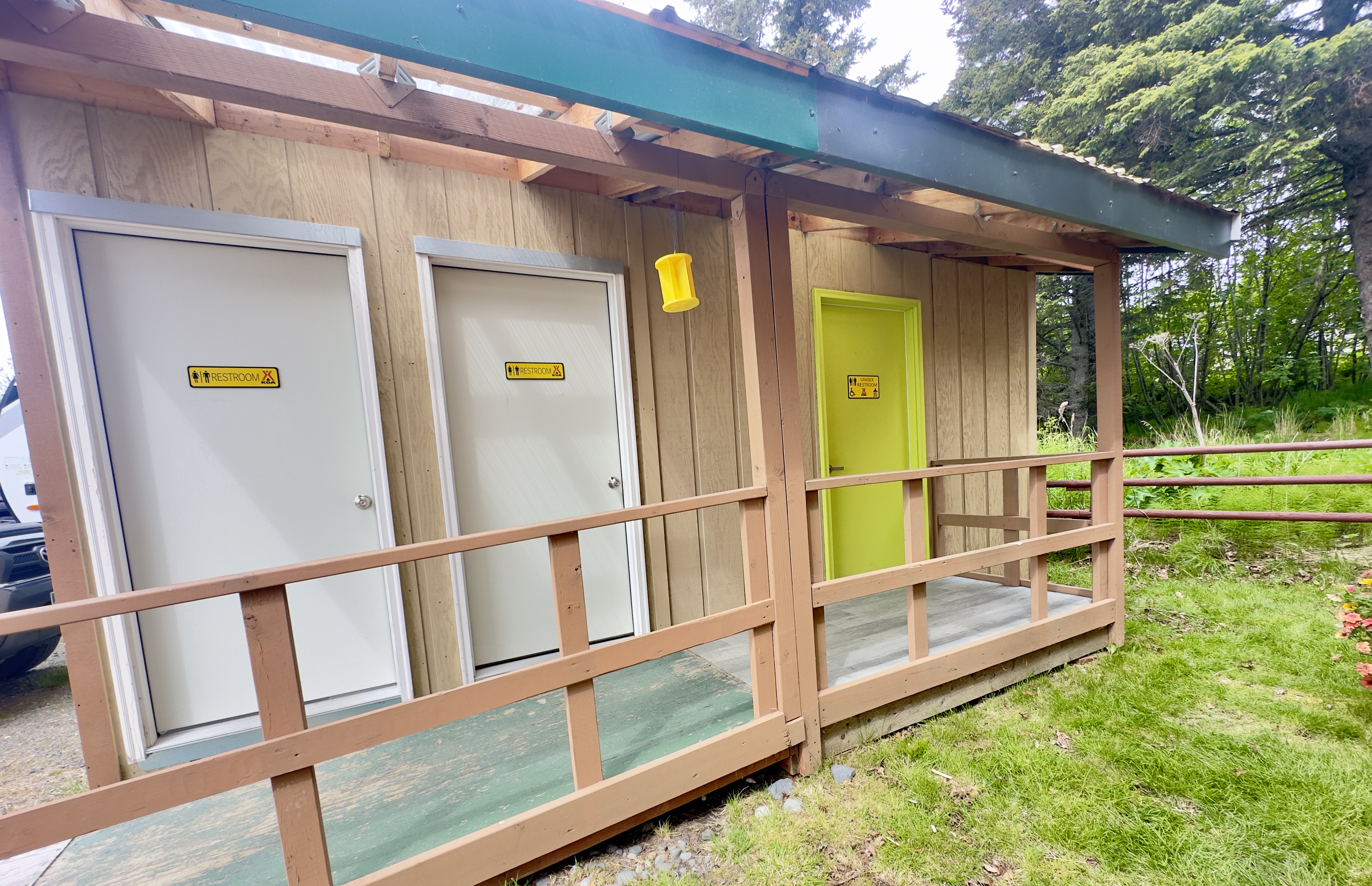 Bathrooms just outside Bunkhouse and Yurt