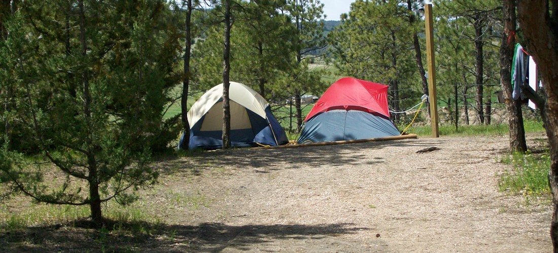 Tent site w/ electric & light pole
