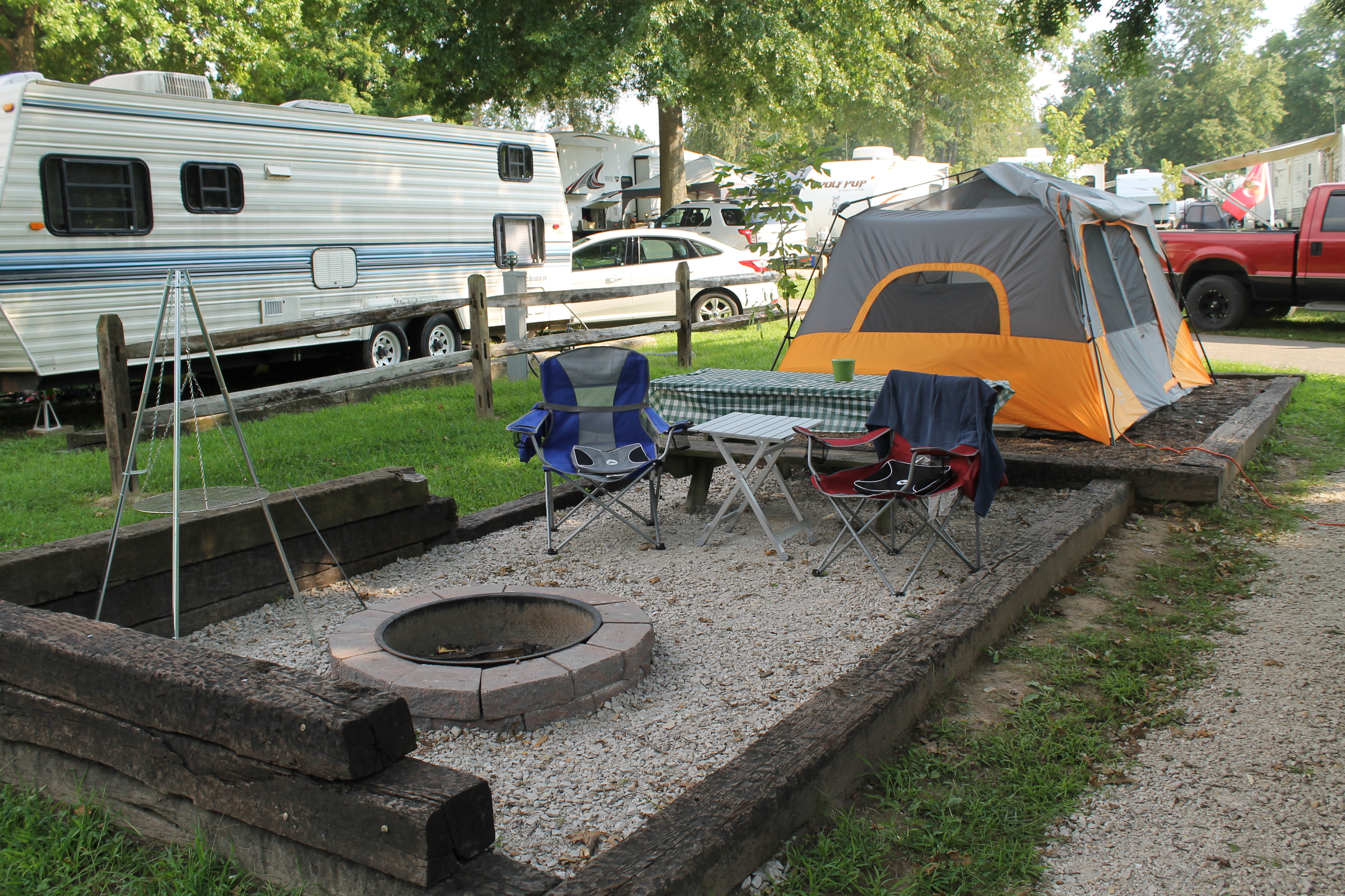 Deluxe Tent site with fire feature