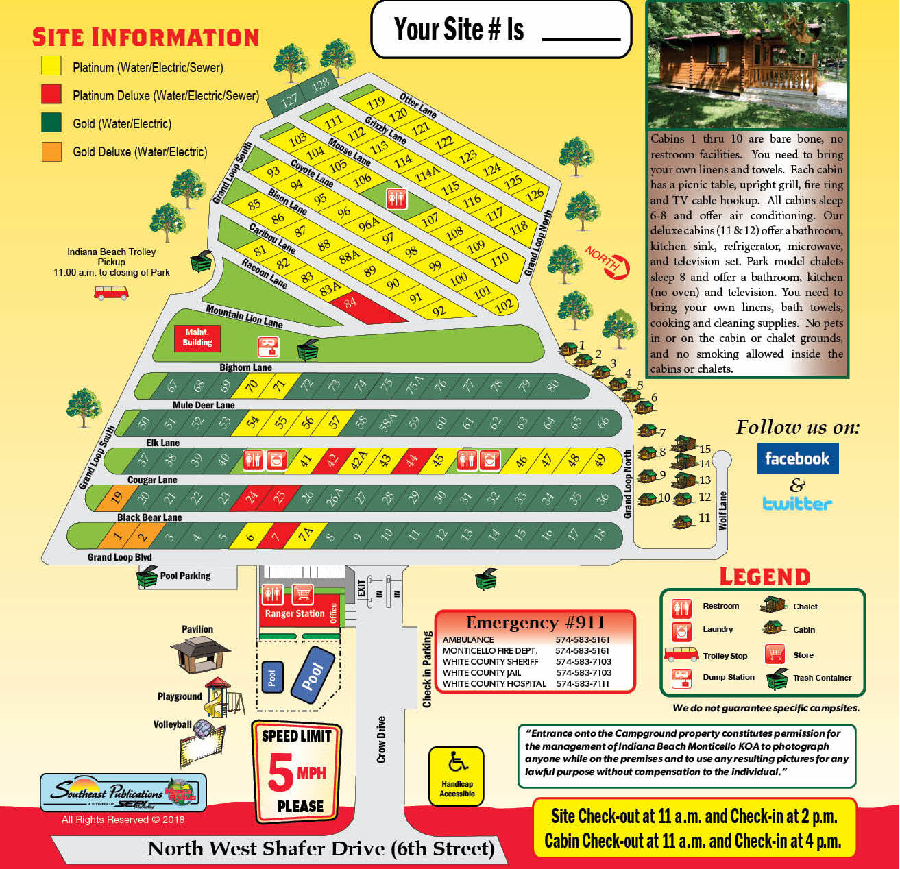 Indiana Beach Campground Map