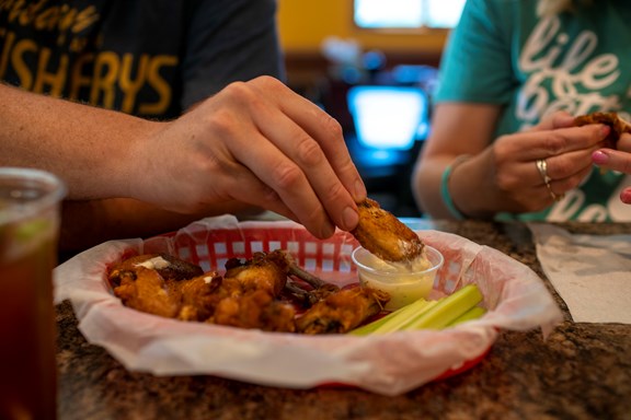 Wings, pizza, and more available daily.