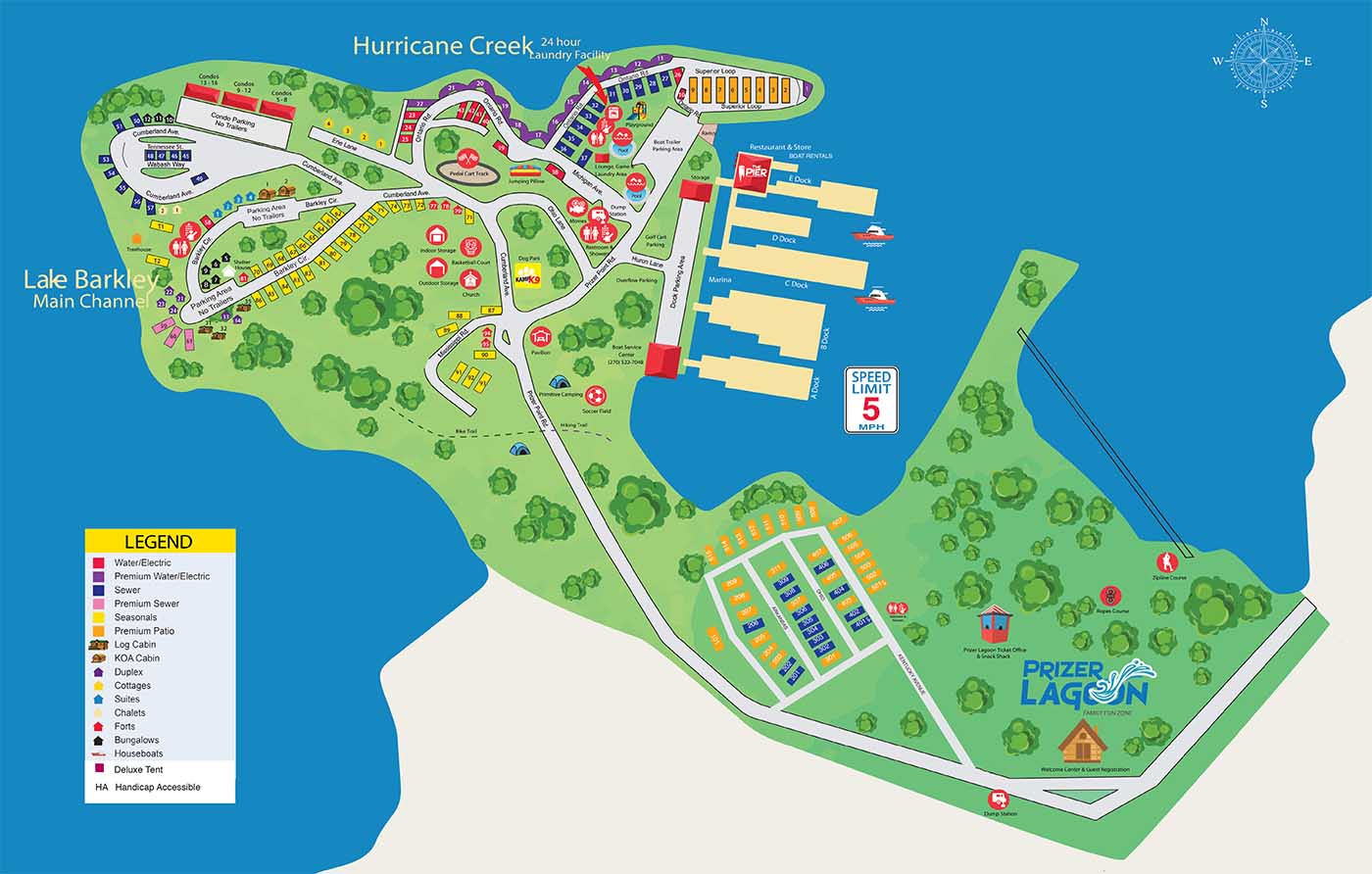 Prizer Point Campground Map Rv Parks At Kentucky Lakes Prizer Point Koa Campground