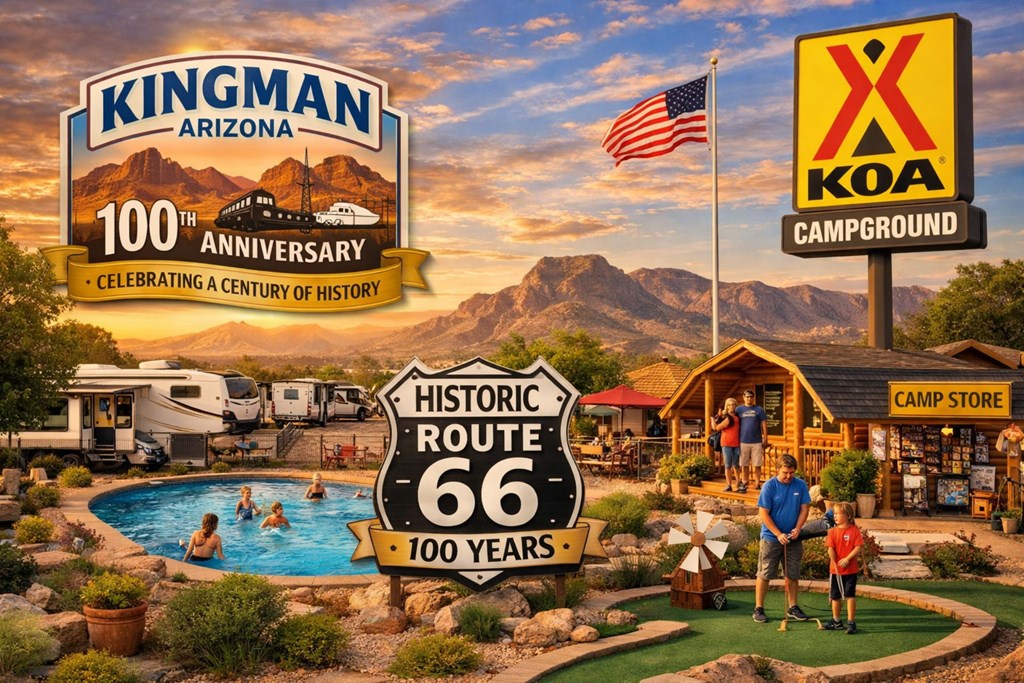100 Years in Kingman – Stay and Play at KOA Campground