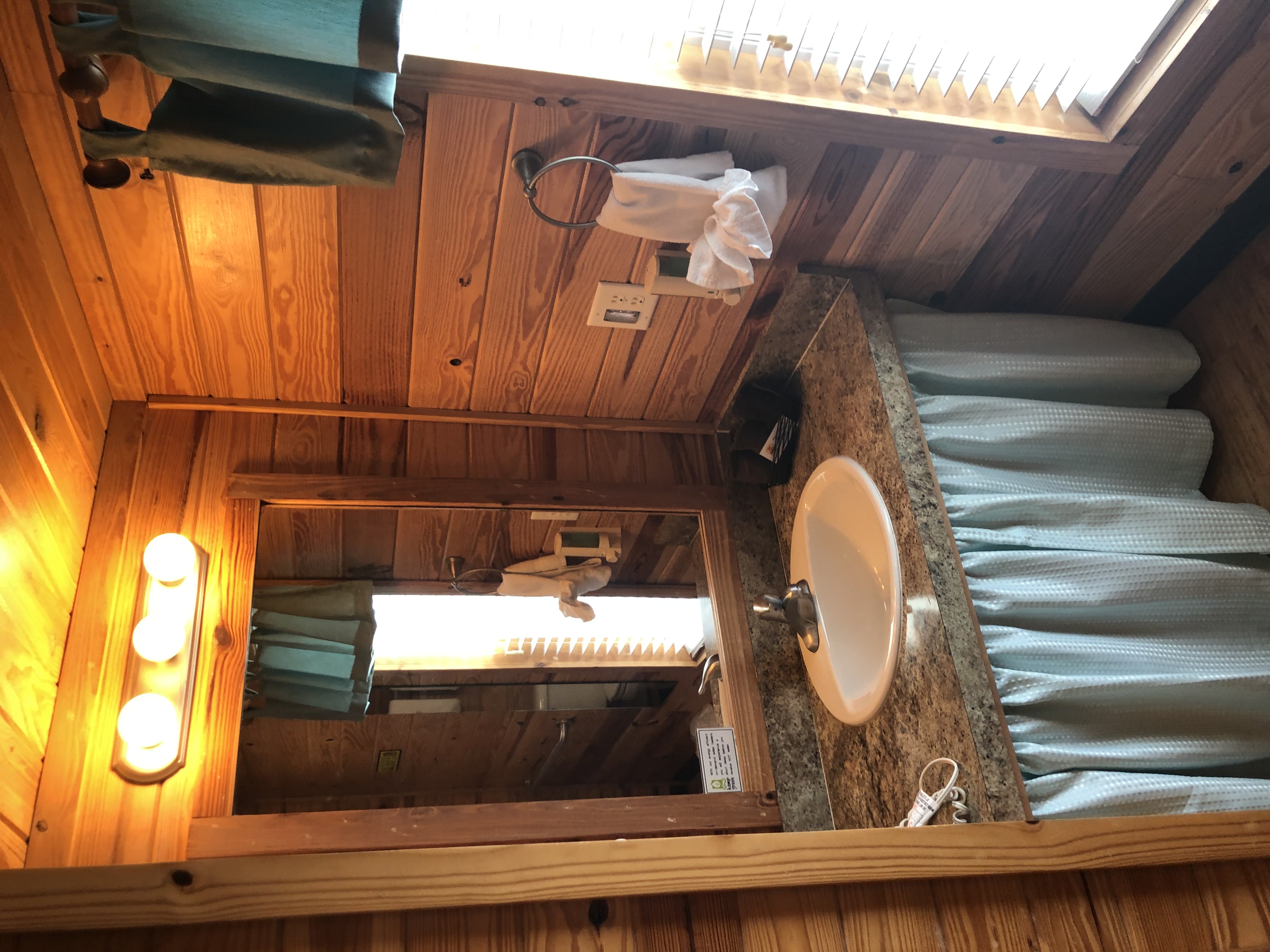 Handicap accessible bathroom sink area
