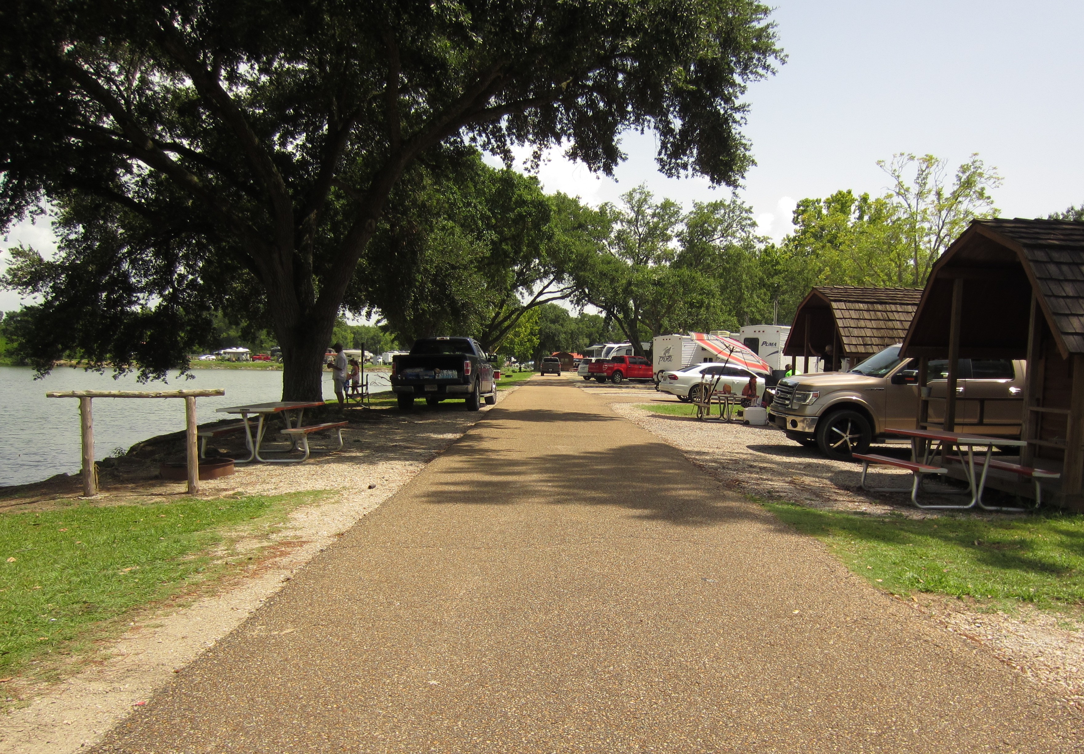 Small cabin across from the lake and near tent sites