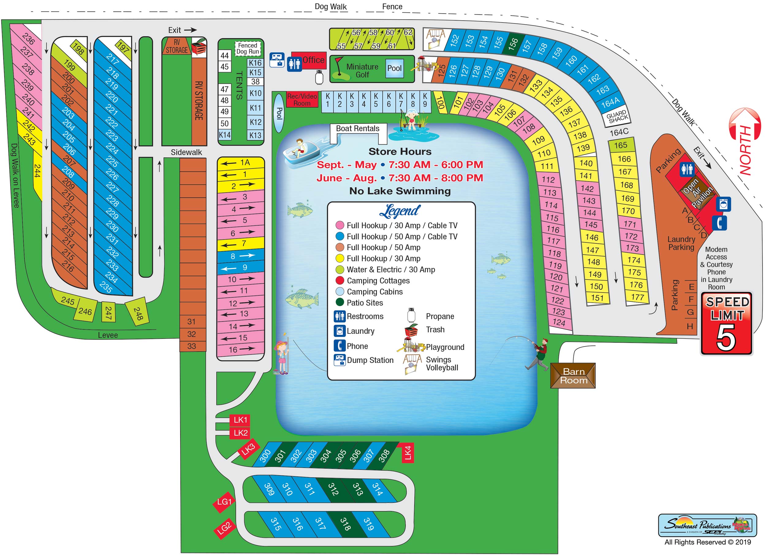 Scott, Louisiana Campground Map Lafayette KOA