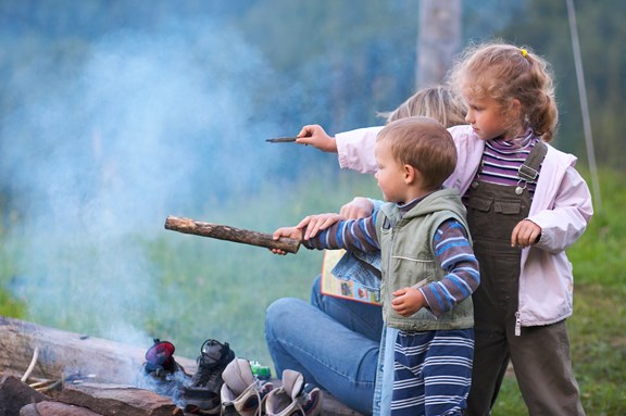 Kids Enjoying the Campfire