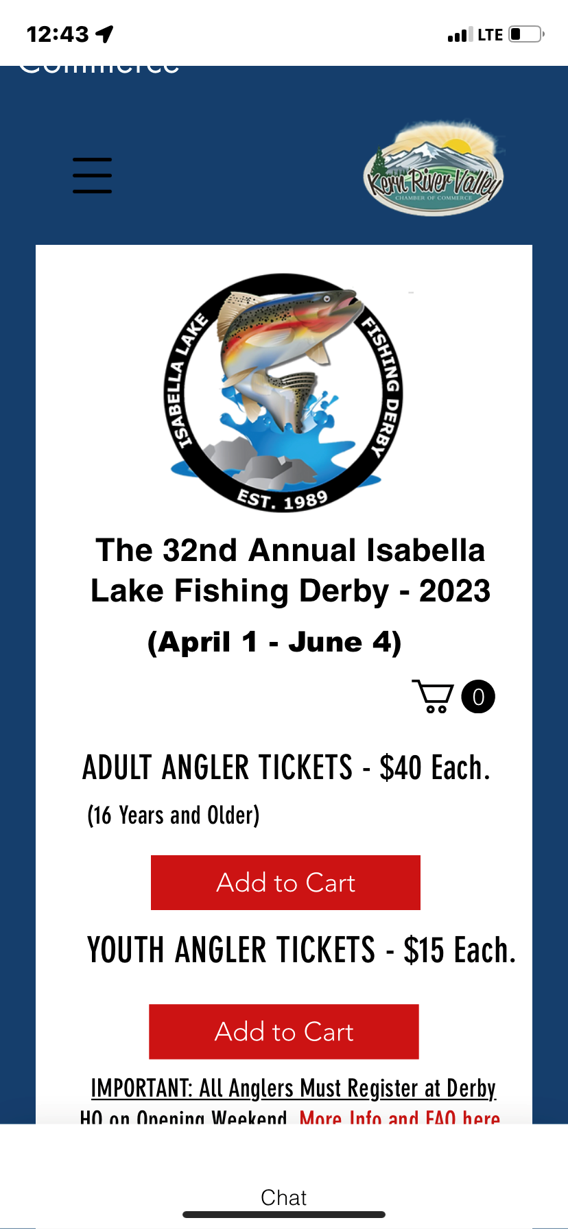 Lake Isabella Fishing Derby is about to begin.