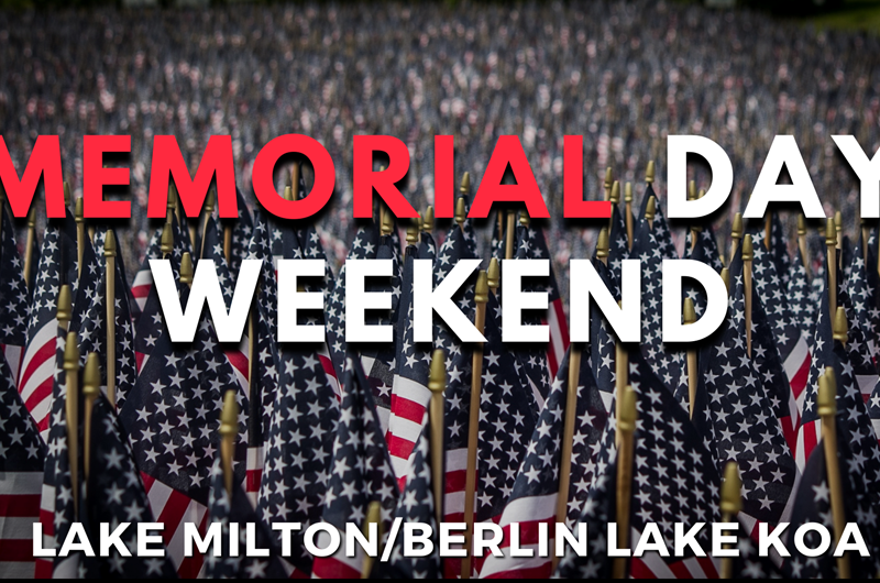 Memorial Day Weekend! Event at the Lake Milton / Berlin Lake KOA