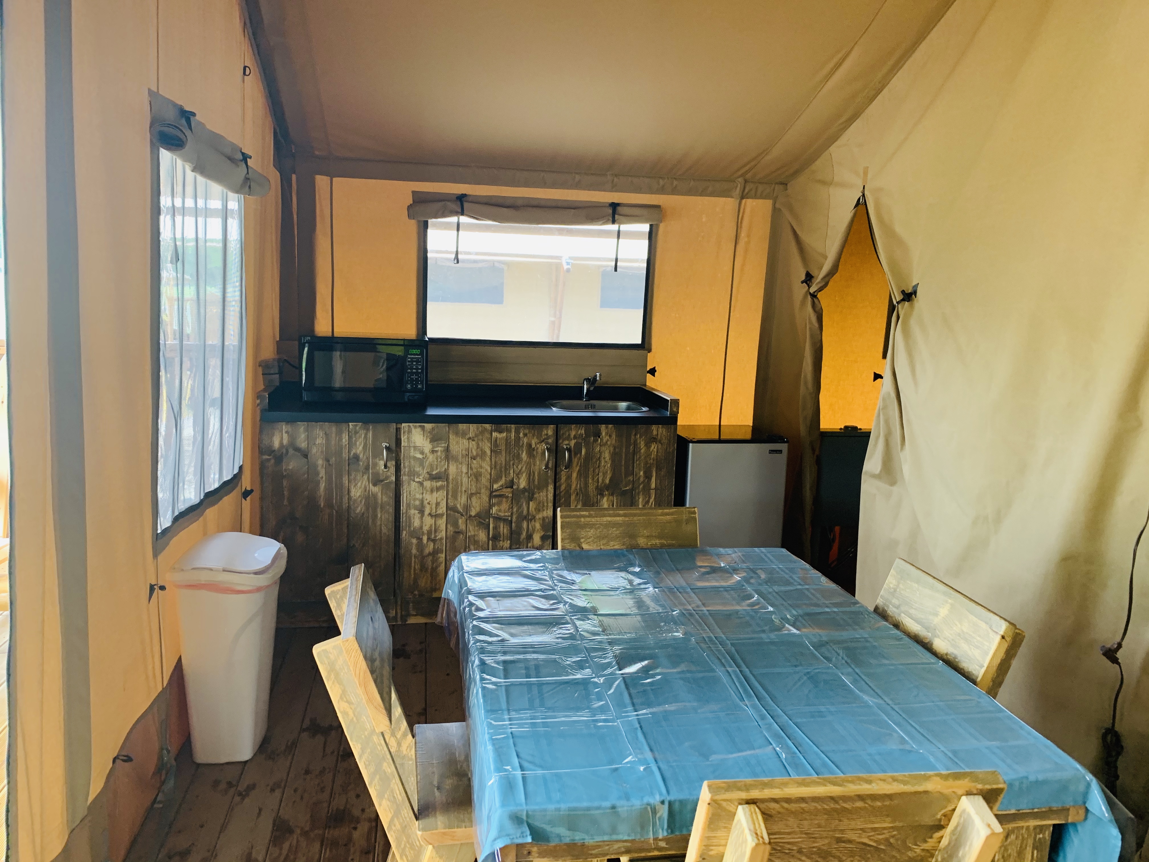 Glamping Safari Tent kitchen area