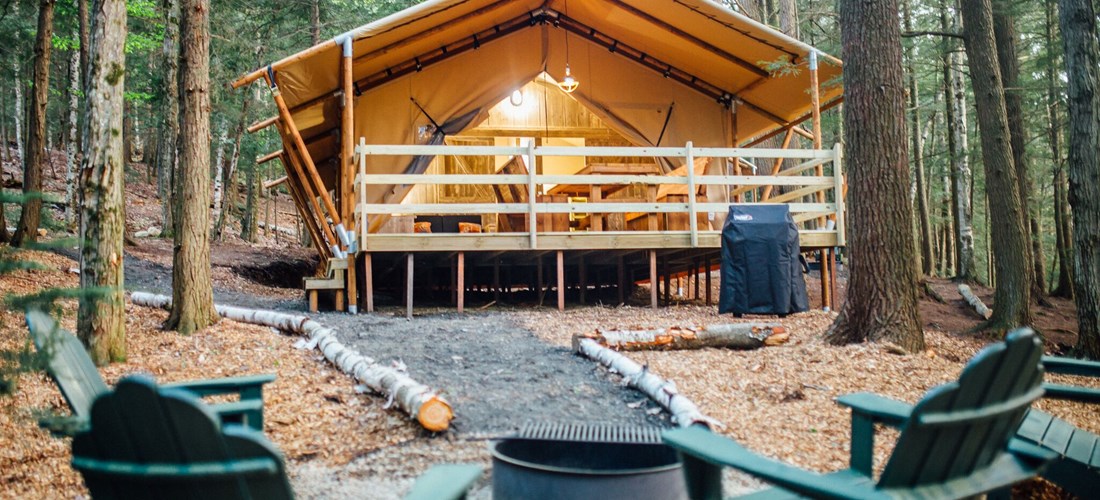 Enjoy the Ausable River in your front yard Glamping