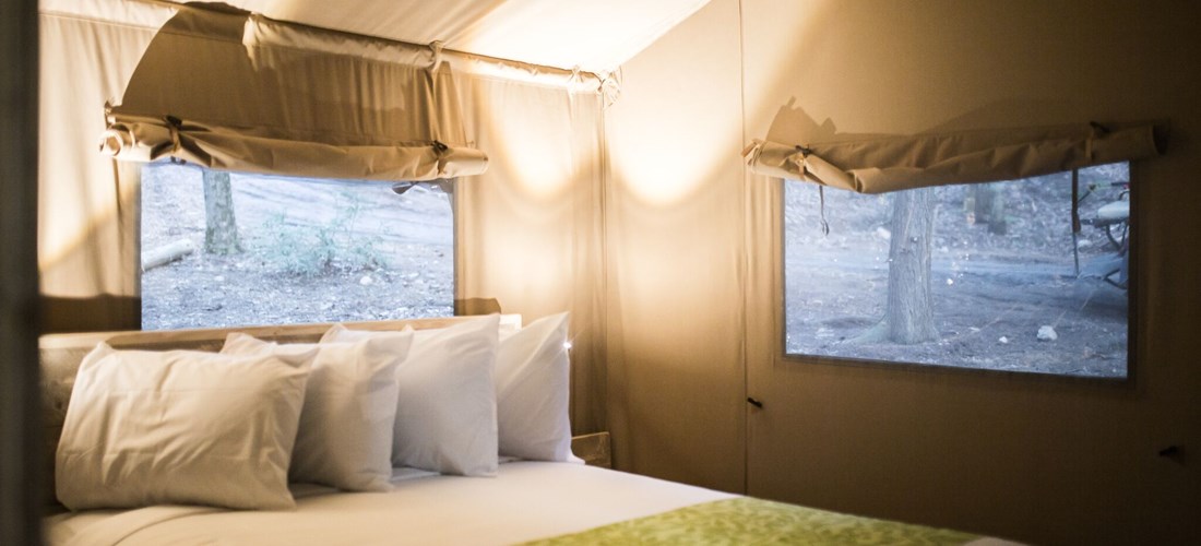 The master bedroom in our Glamping tents