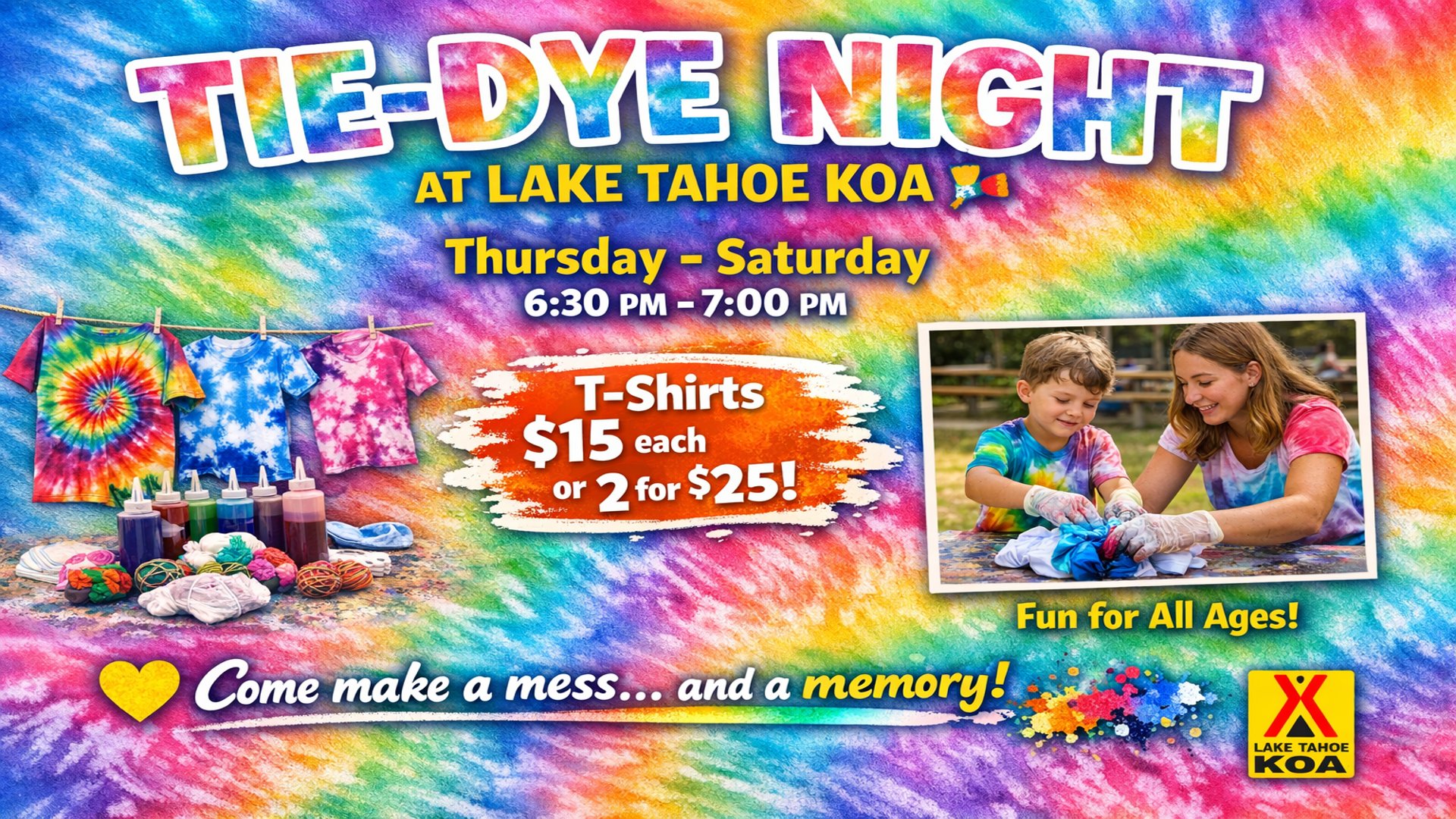 tie-Dye Night at Lake Tahoe KOA Photo