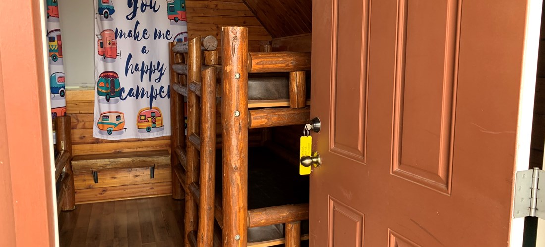Bunk Beds are to the Right of the Door