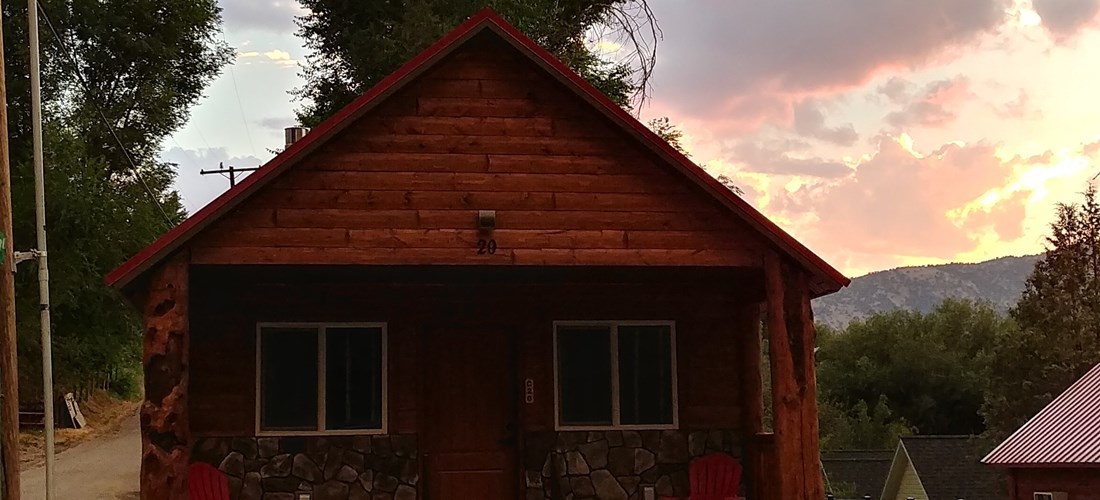 Camping Cabin-2 bedroom, no bathroom, bring your own sleeping bags, pillows, towels. Cabins have fire place, microwave, mini fridge, TV, (2) queen beds.