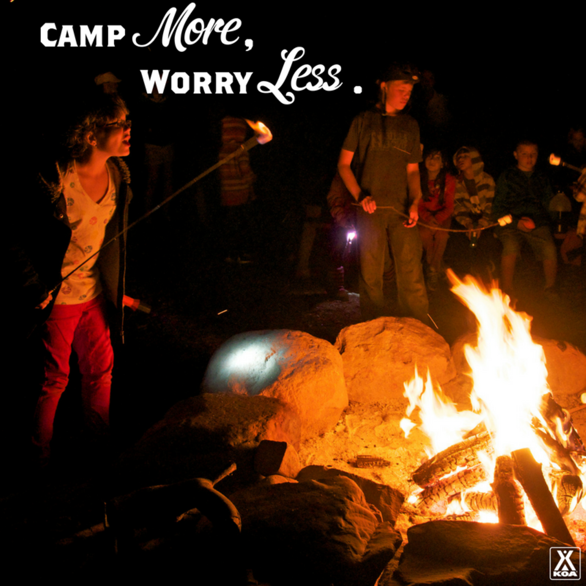 Family Campfire Night Photo