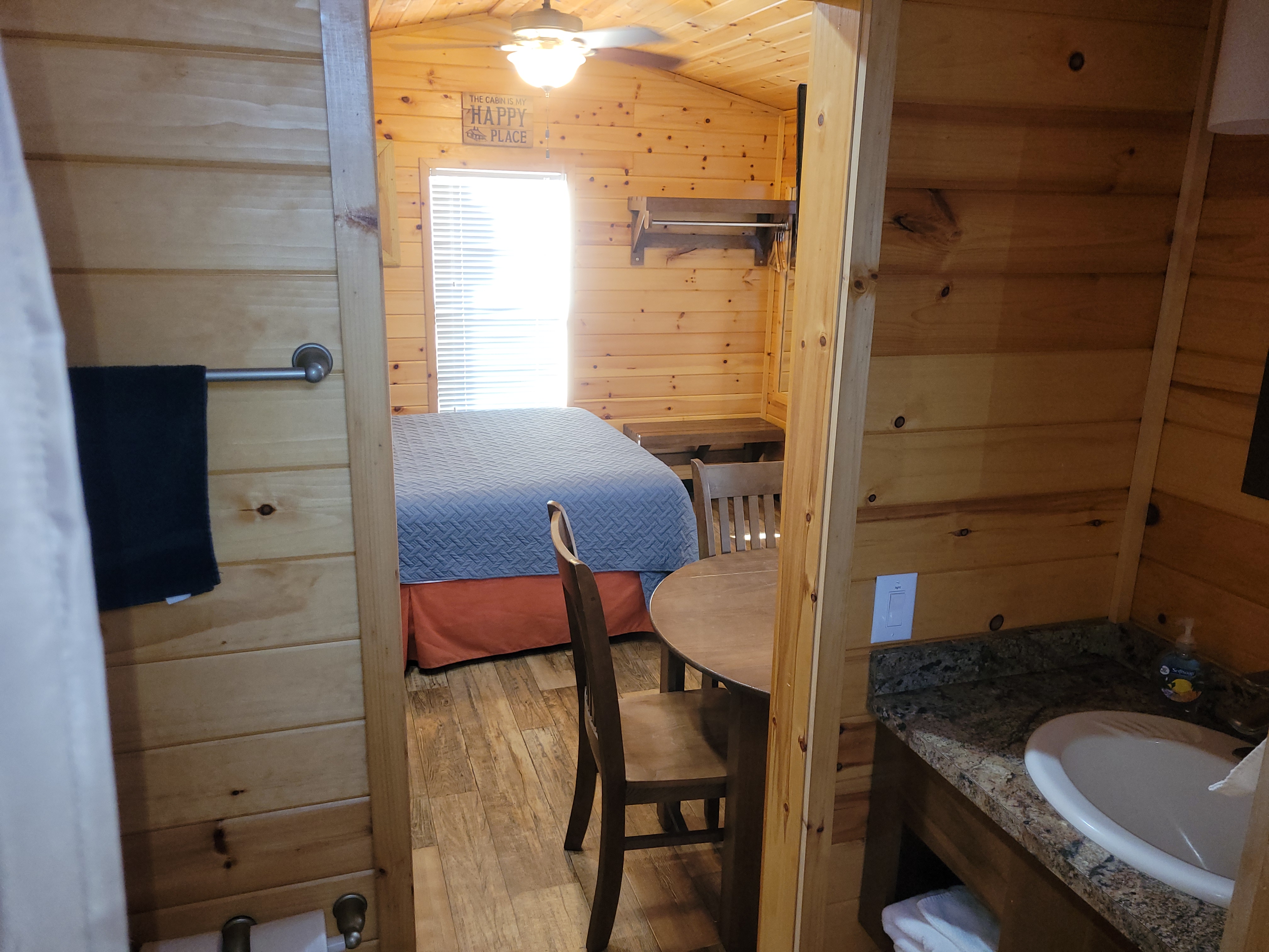looking out of the bathroom