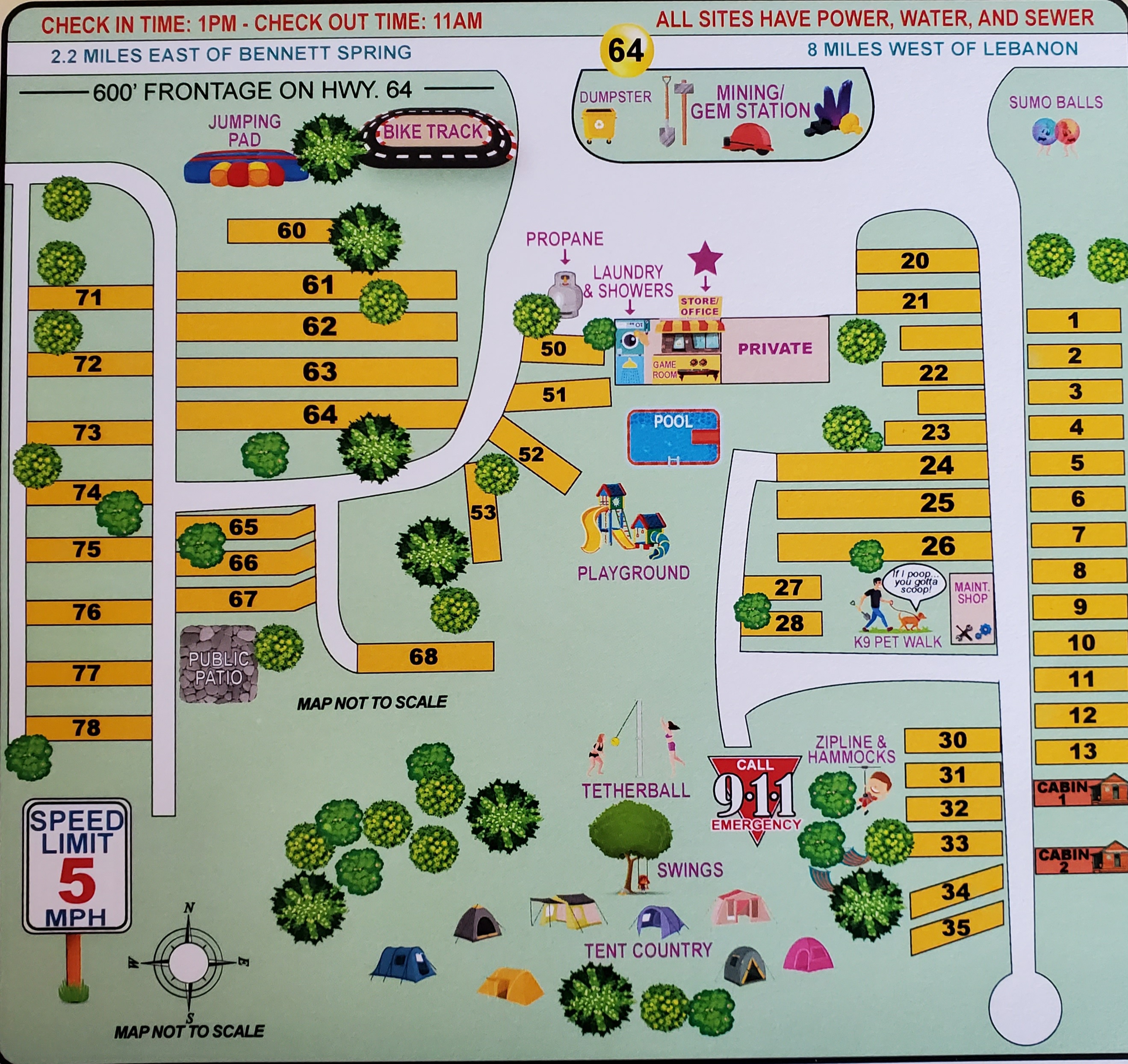 Lebanon, Missouri Campground Map Lebanon / Spring KOA