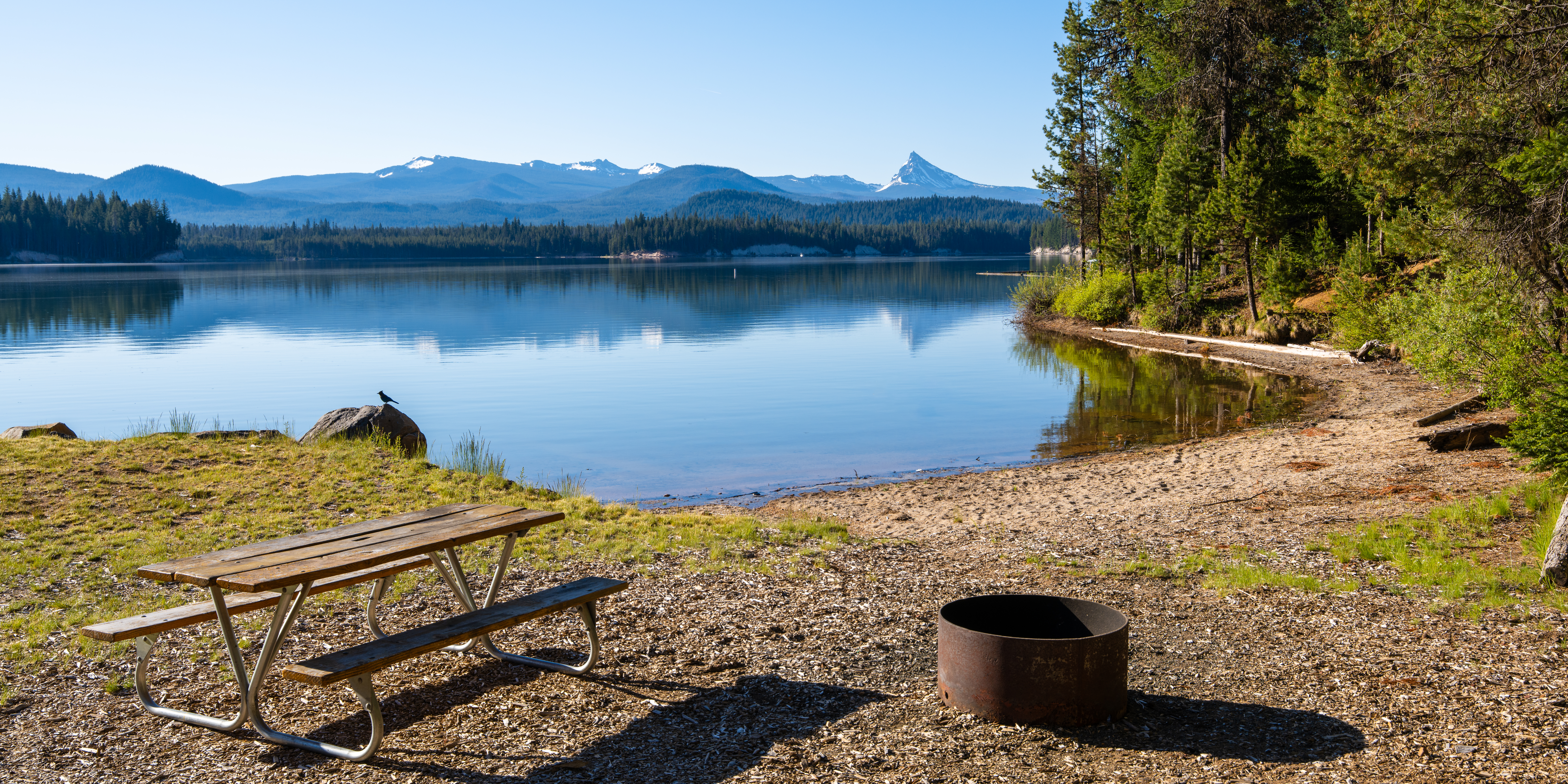 Enjoy a private beach and fire ring