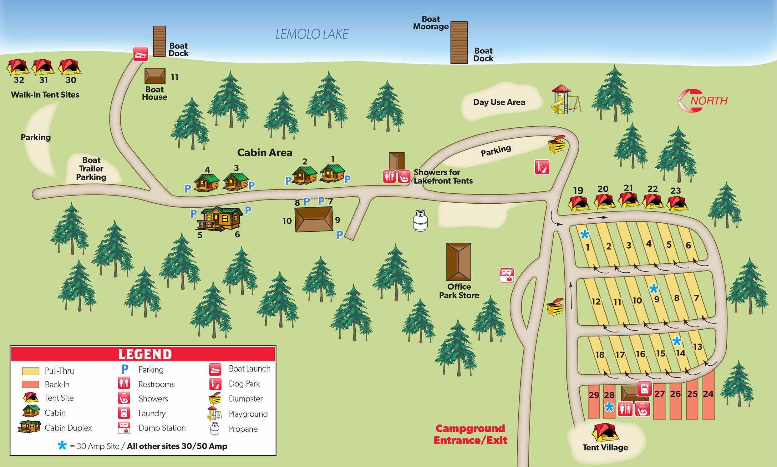 Idleyld Park, Oregon Campground Map  Lemolo Lake / Crater Lake North 