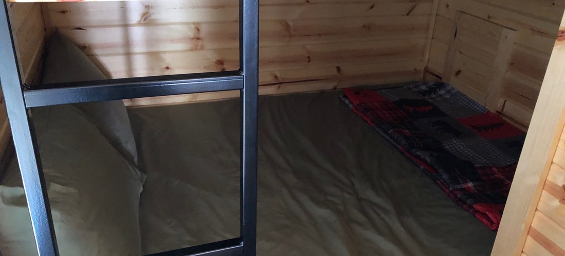 Full-size bunk beds, not the usual twin size.