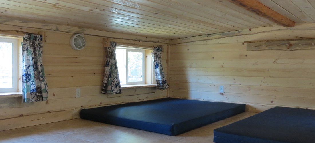 The Nest Cabins loft. Great place for the kids to play and sleep!