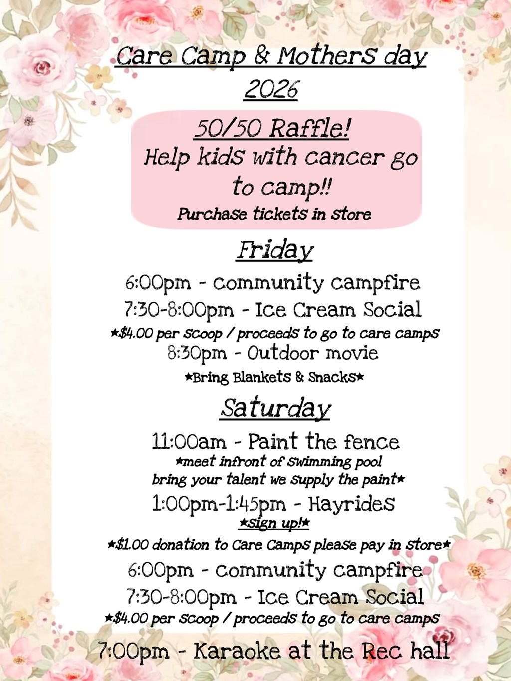 Care Camps / Mother's Day Weekend