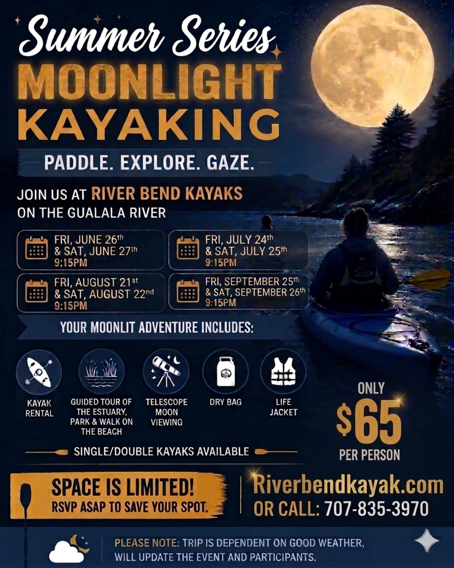 Moonlight Kayaking Event Photo