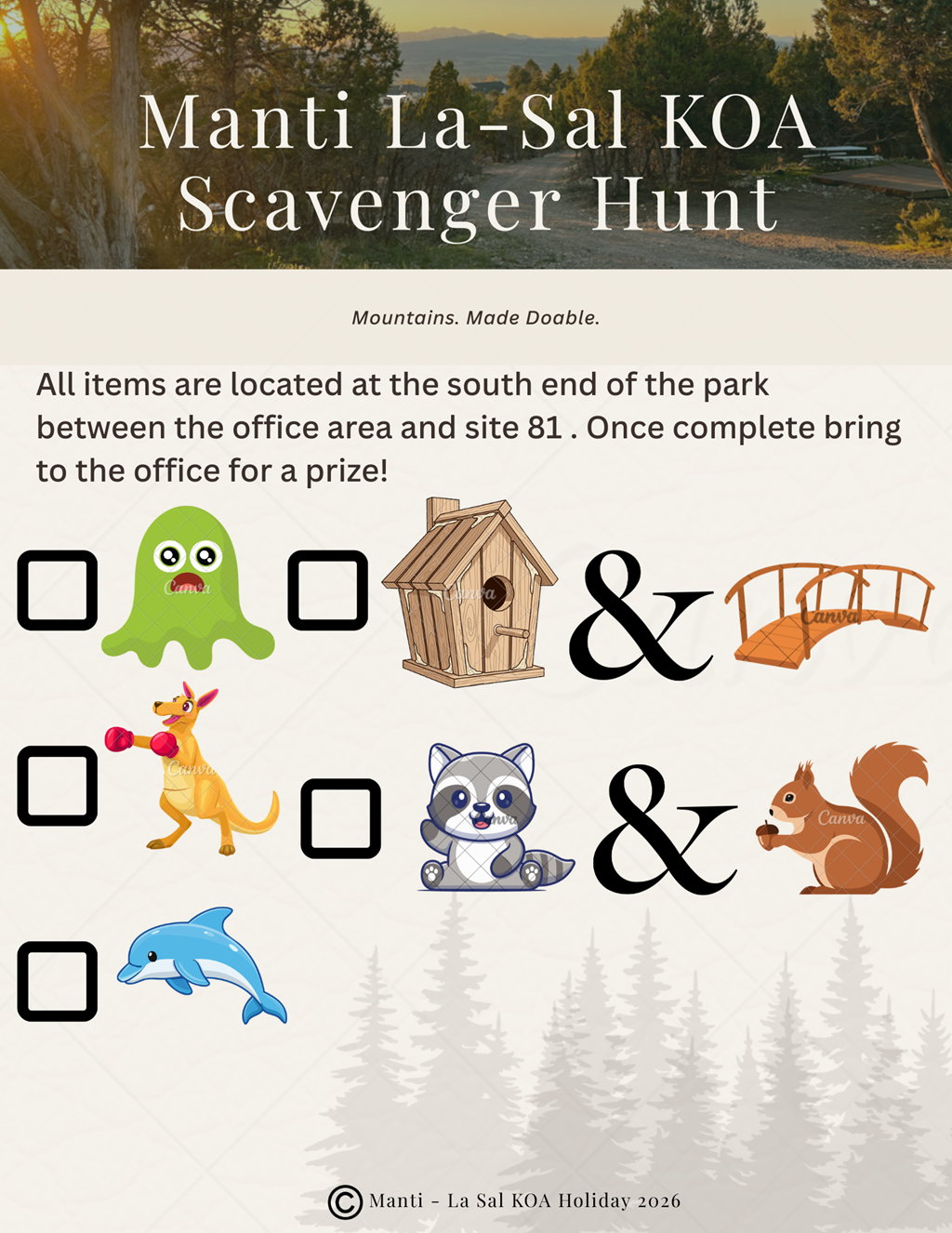 Manti La Sal KOA Scavenger Hunt!