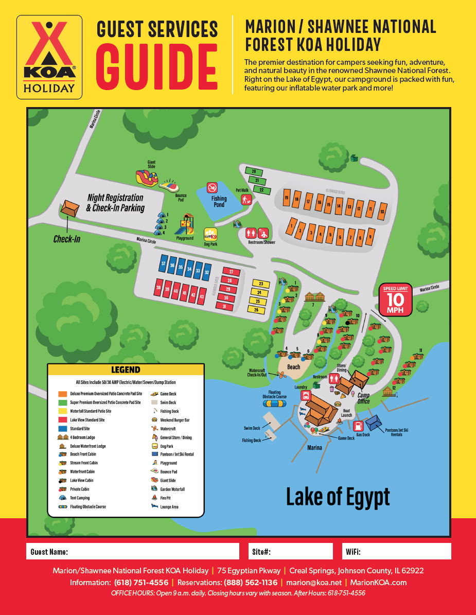 Creal Springs, Illinois Campground Map Marion / Shawnee National