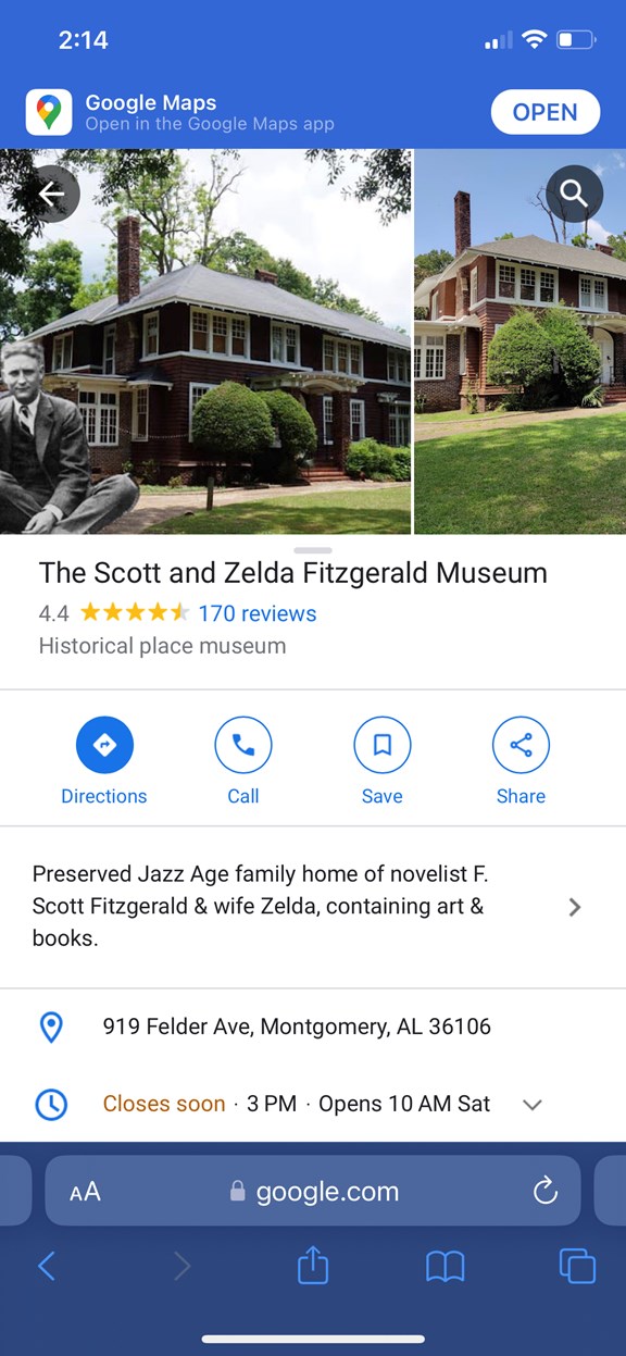 Scott and Zelda FItzgerald Museum