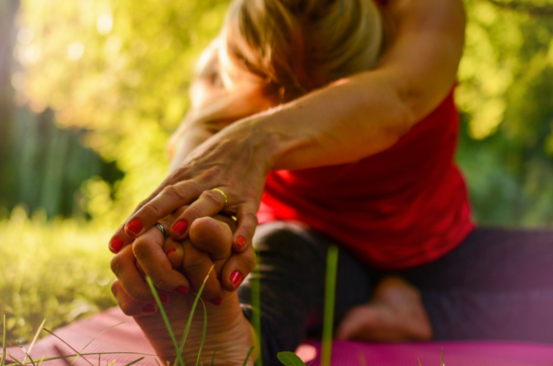 Morning Yoga in the Garden Photo