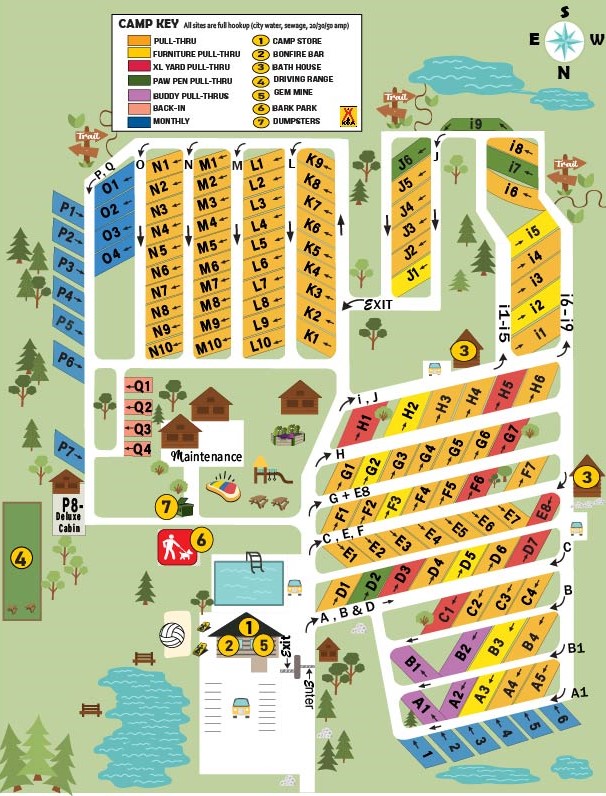 Columbus, Ohio Campground Map  Mt. Gilead KOA Holiday
