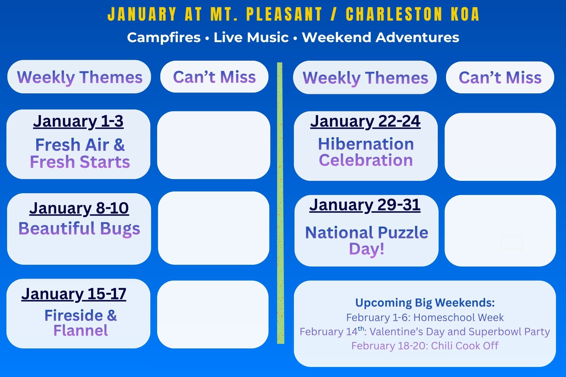 January 2027 Activities Themes Photo
