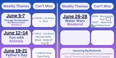 June Themed Weekends