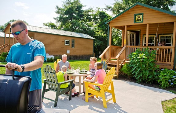 Deluxe cabins have ample outdoor seating
