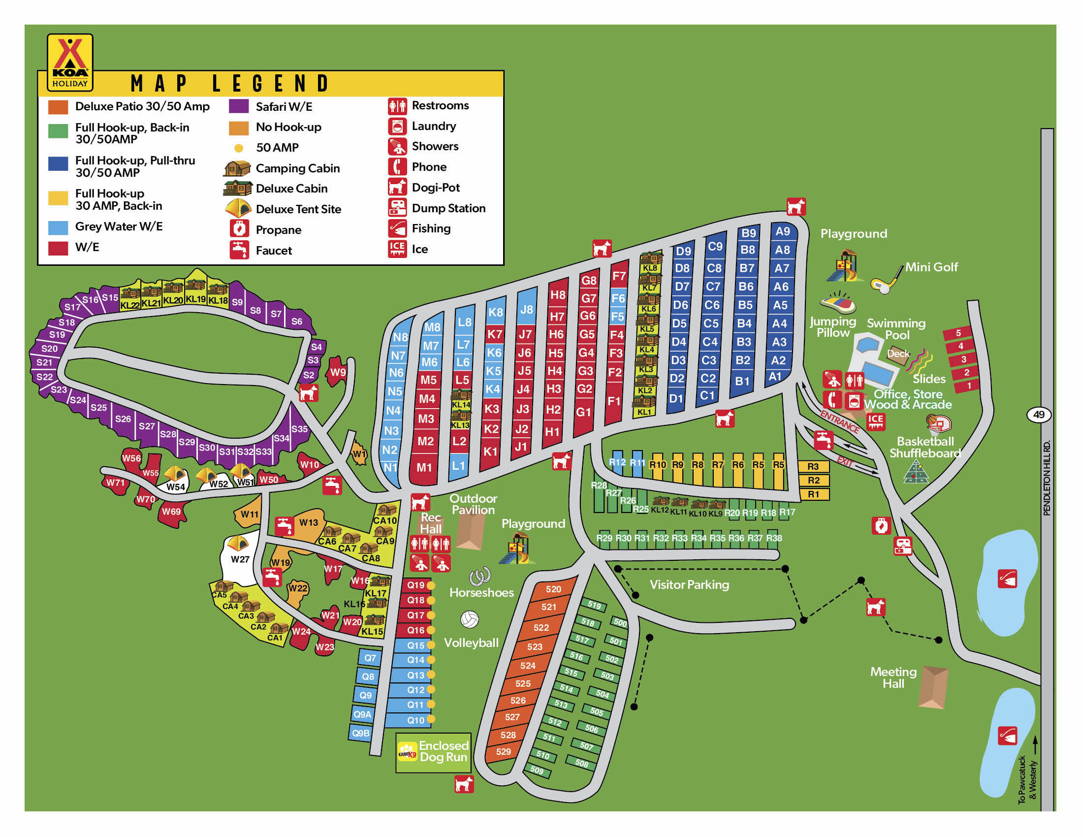 Koa Mystic Campground Map North Stonington, Connecticut Campground Map | Mystic Koa Holiday