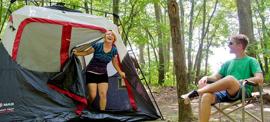 Tent site photo in the woods