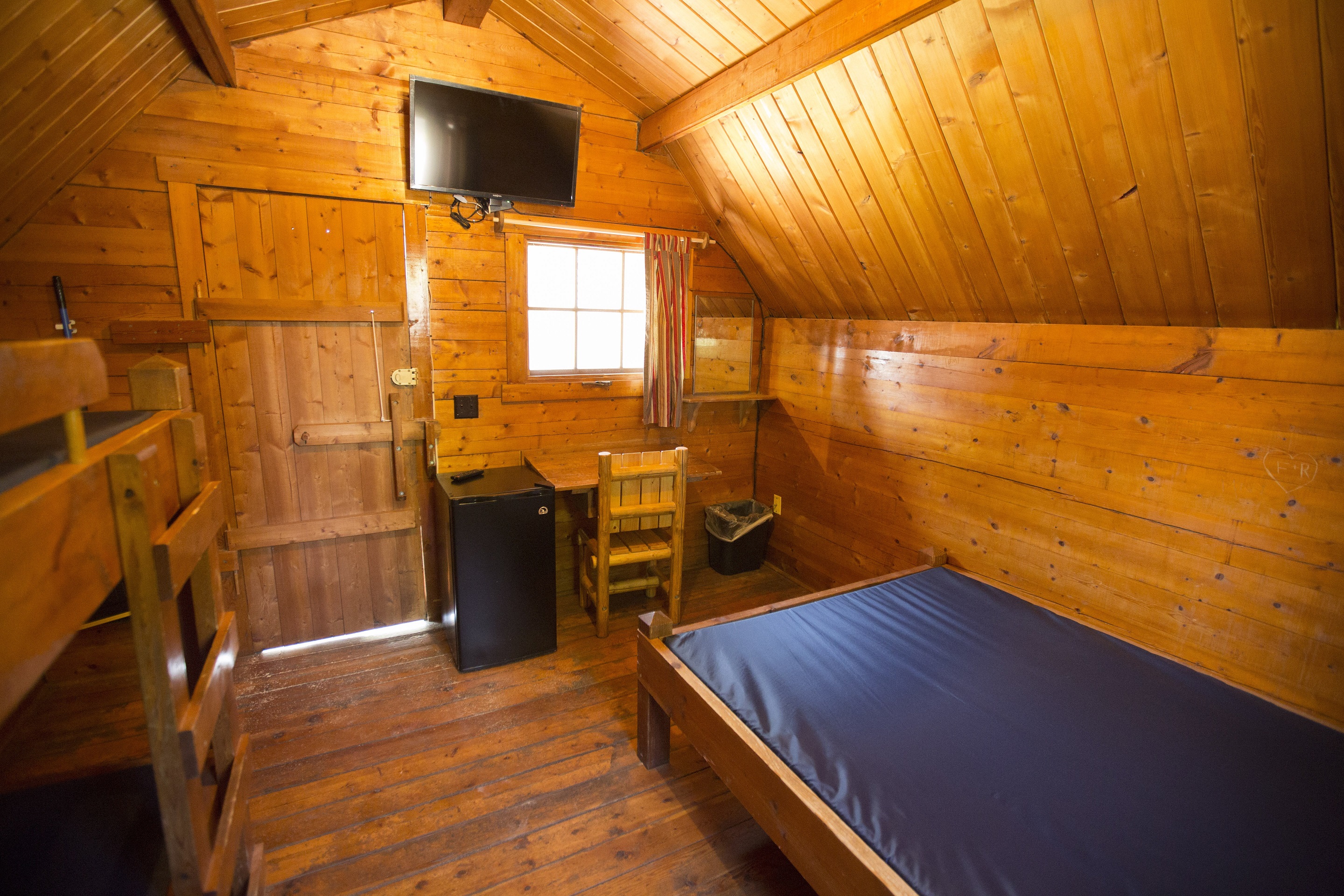Complete with cable TV, a mini-fridge, and air-conditioning; just like when the pioneers settled the west.