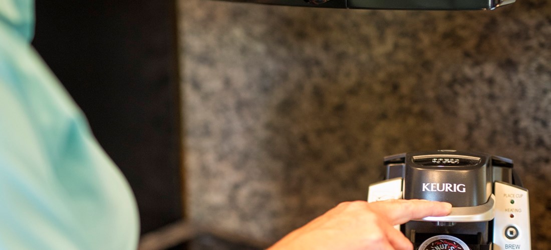 Every deluxe cabin comes with it's own Keurig k-cup coffee maker.