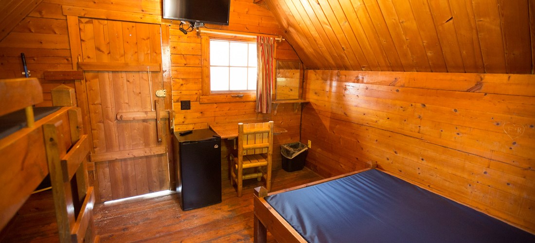 Complete with cable TV, a mini-fridge, and air-conditioning; just like when the pioneers settled the west.