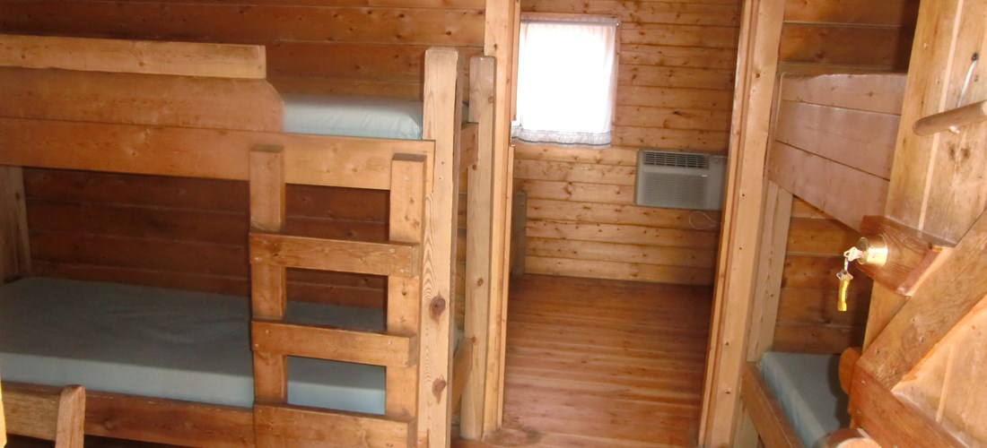 Inside 2-room Camping Cabin