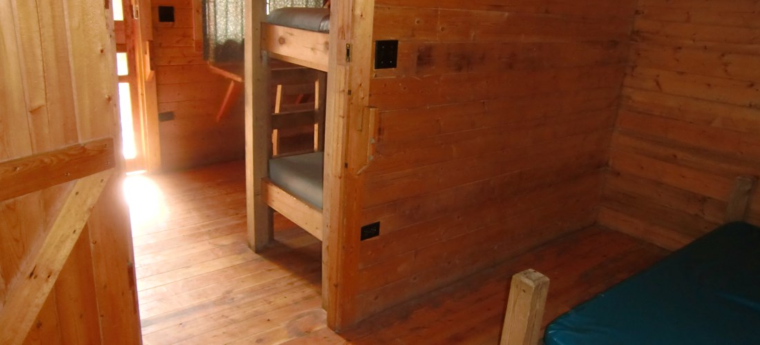 Inside 2-Room Camping Cabin