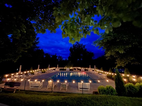 The pool at night