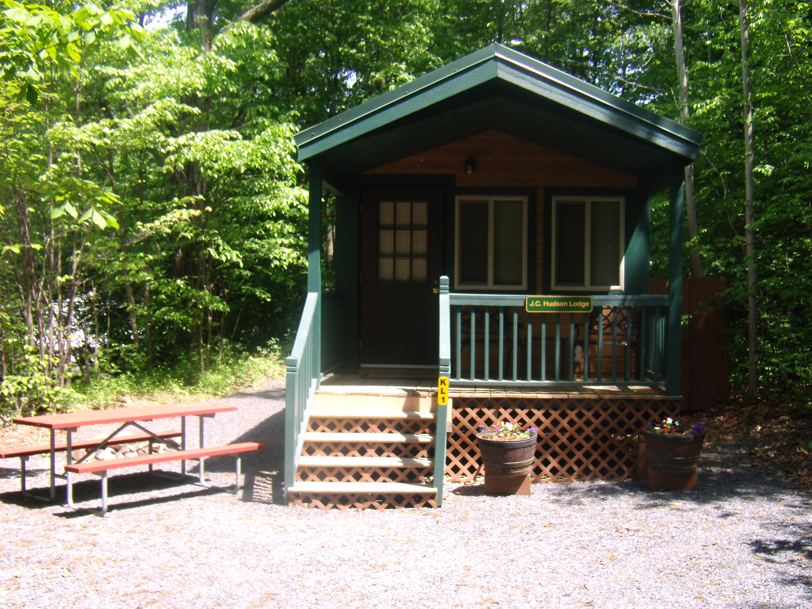 Deluxe Cabin with Queen Bed, Bunk Bed, and Sleeper Sofa. Grill Provided. Sleeps 6.