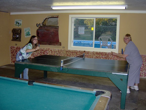 Game room time for ping pong