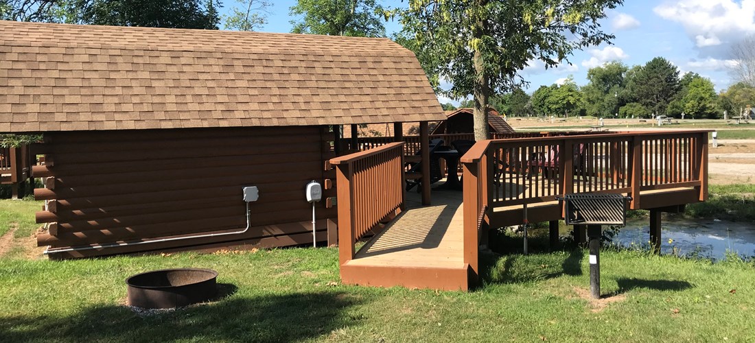 exterior upgraded 1 room camping cabin